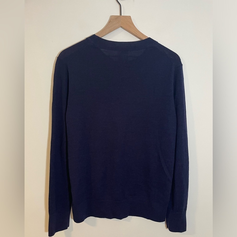 Gap 100% Merino Wool Navy Blue Crewneck Lightweight Sweater Machine Wash Sz XLT - Picture 5 of 9